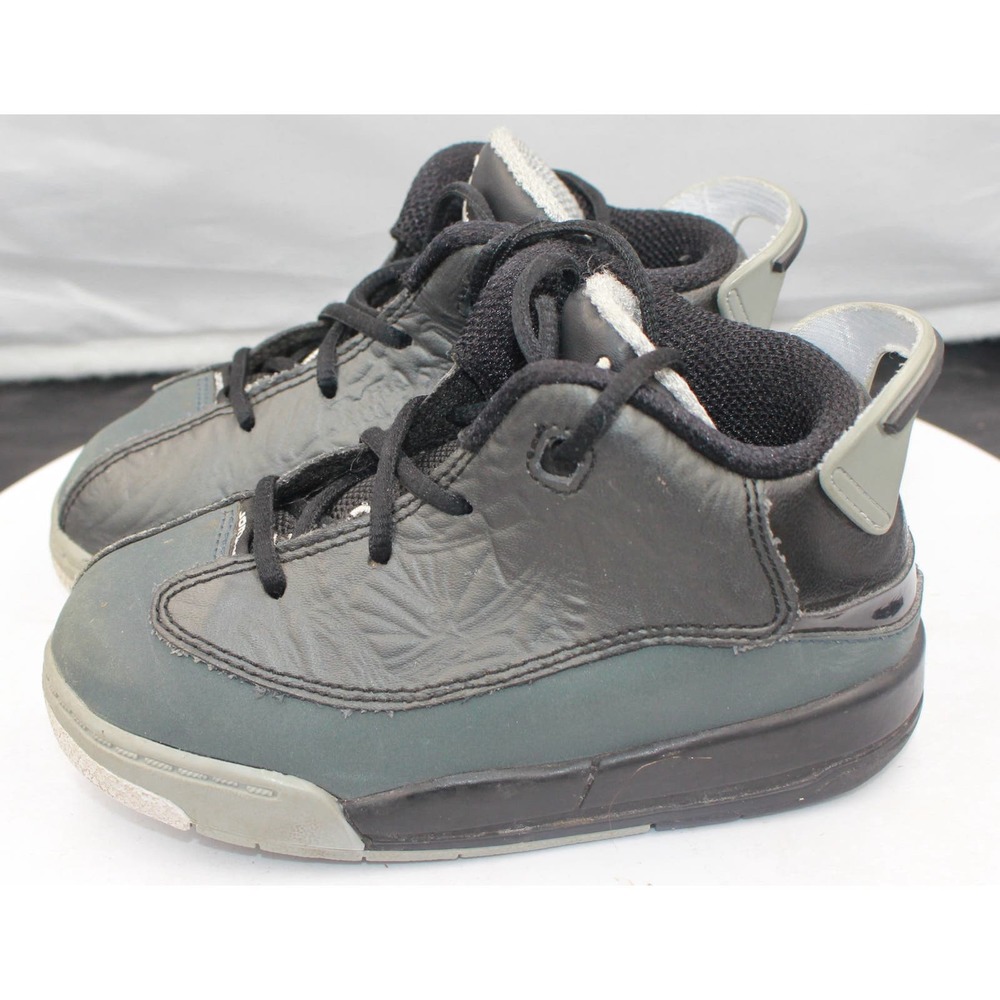 TD Nike Air Jordan Dub Zero Shoes Leather Black Sneakers 311072-004 SZ 8C